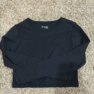 Aerie Black Seamless Long Sleeve Top